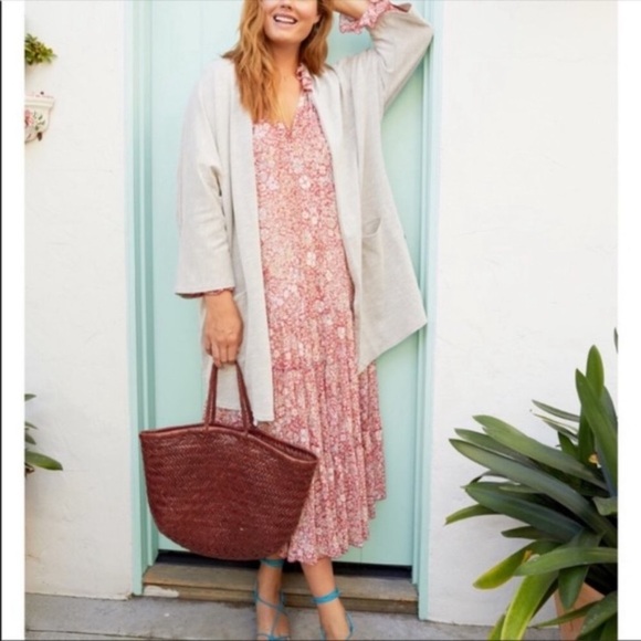 Anthropologie DONNI Sandwash Cardigan Open Front Ribbed Long Sweater Dus… - Picture 4 of 16